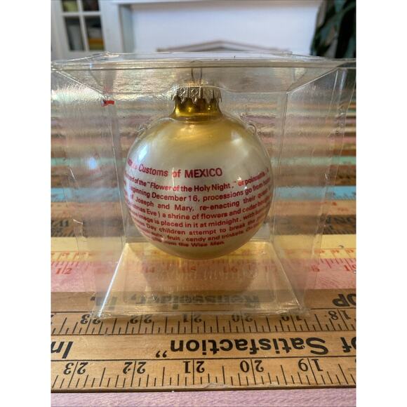 Bronner's Austria Christmas Customs Mexico Glass Christmas Ornament Poinsettia - Picture 8 of 11